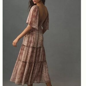 By Anthropologie Short-Sleeve Tiered Midi Dress